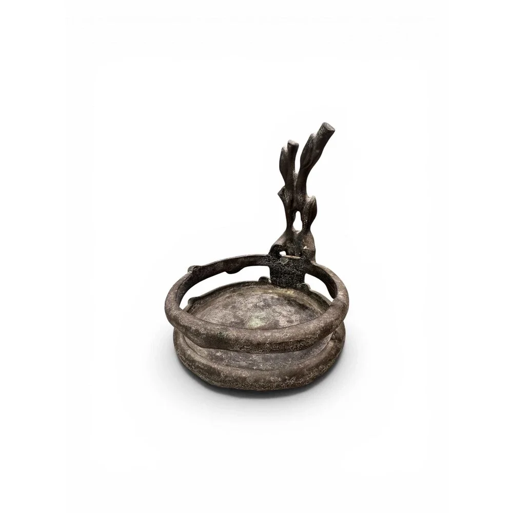 Vintage Brutalist Cast Metal Wall Sconce Holder 8” Plant & Candle Holder